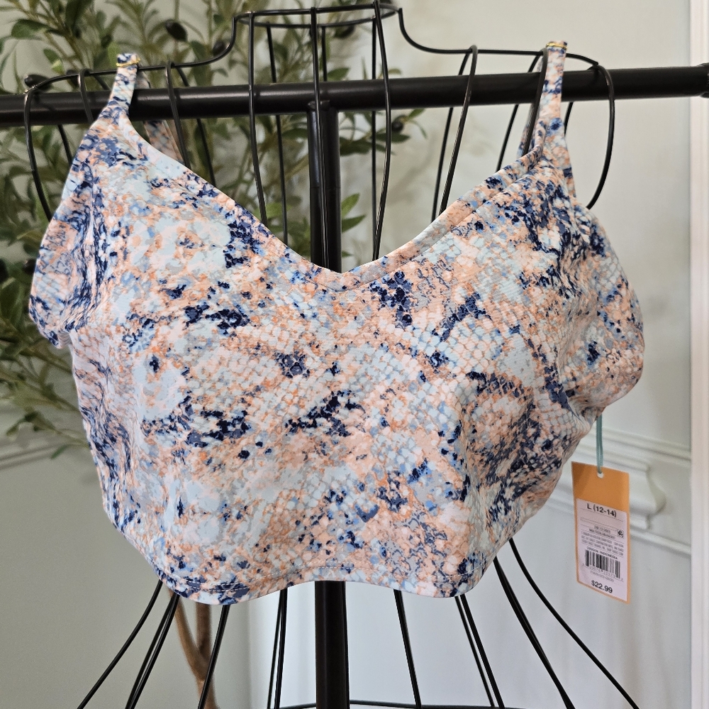 Snakeskin Print Bikini Top